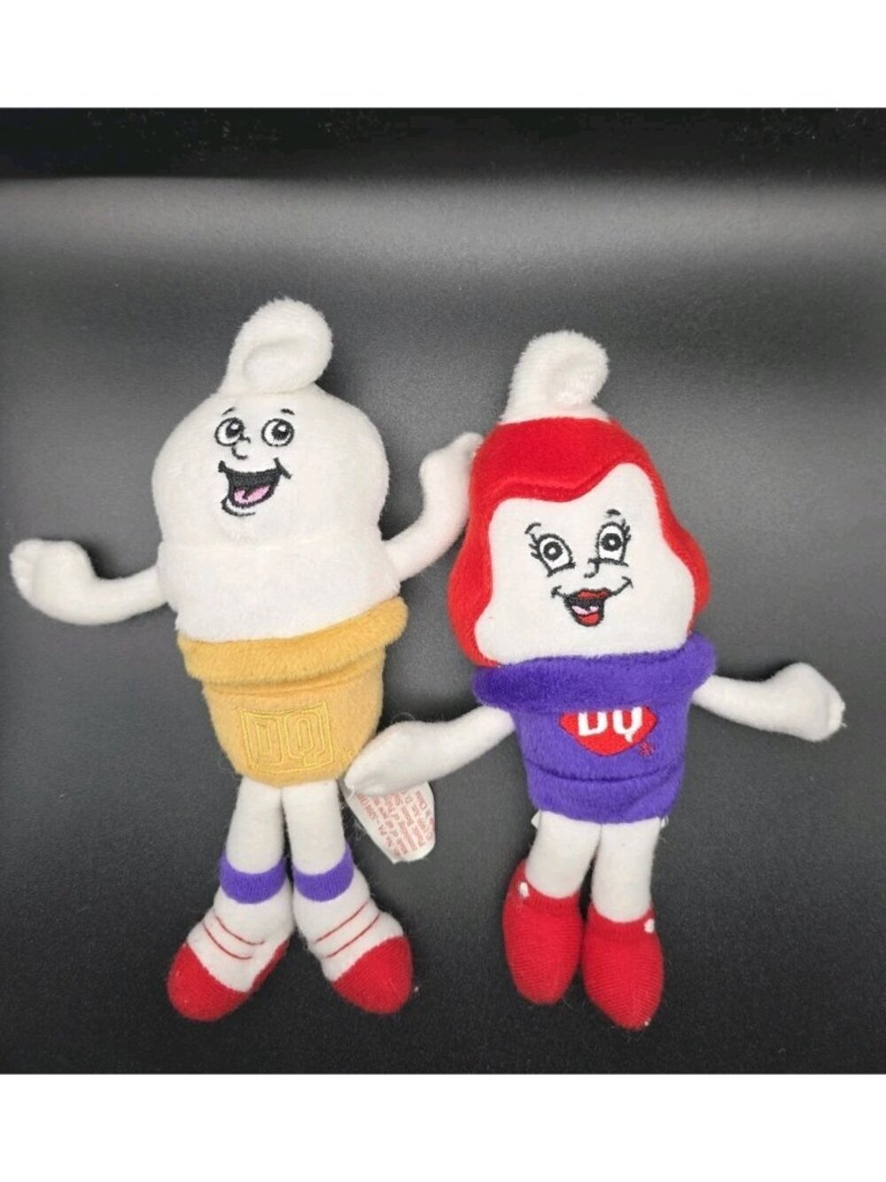DAIRY QUEEN Ice Cream PLUSH Beanie Bag DQ Stuffed Animals 90s Lot Of 2